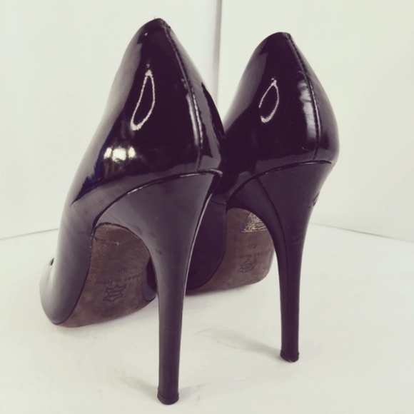 Kurt Geiger Black Patent Leather Stiletto Pumps 4" Heels Round Toe Sz 38 - Picture 7 of 15